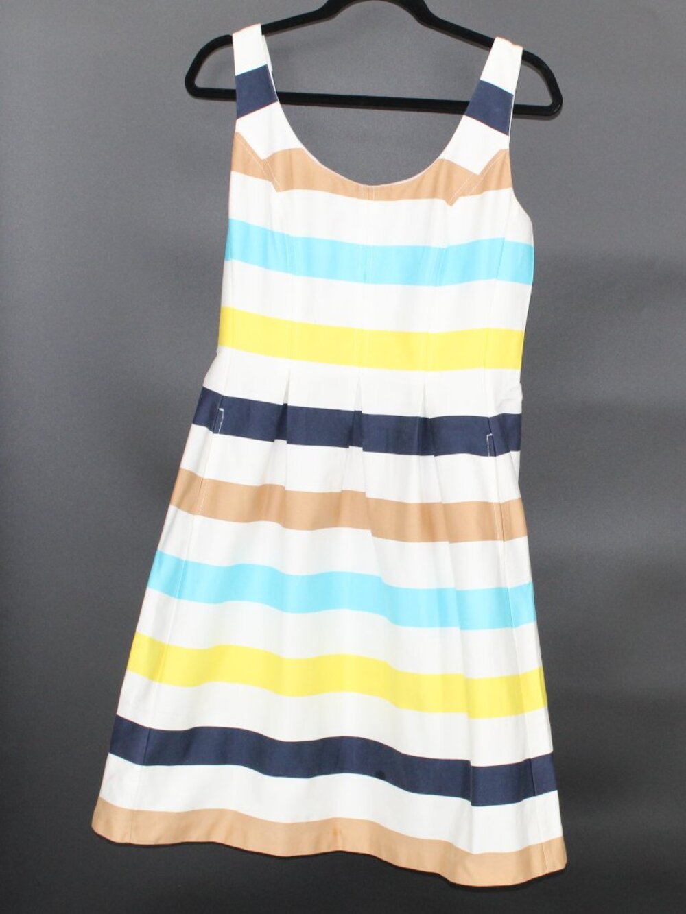 NINE WEST Multi-colored Striped Sleeveless Dress w/ Pockets Size 8 Fit & Flare